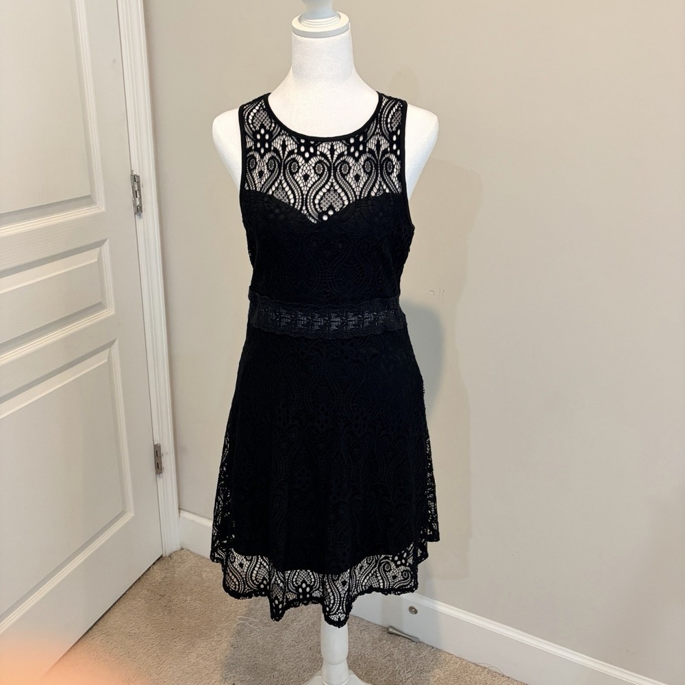 Liberty Love  Whimsygoth Grunge Black Lace Dress Size Large